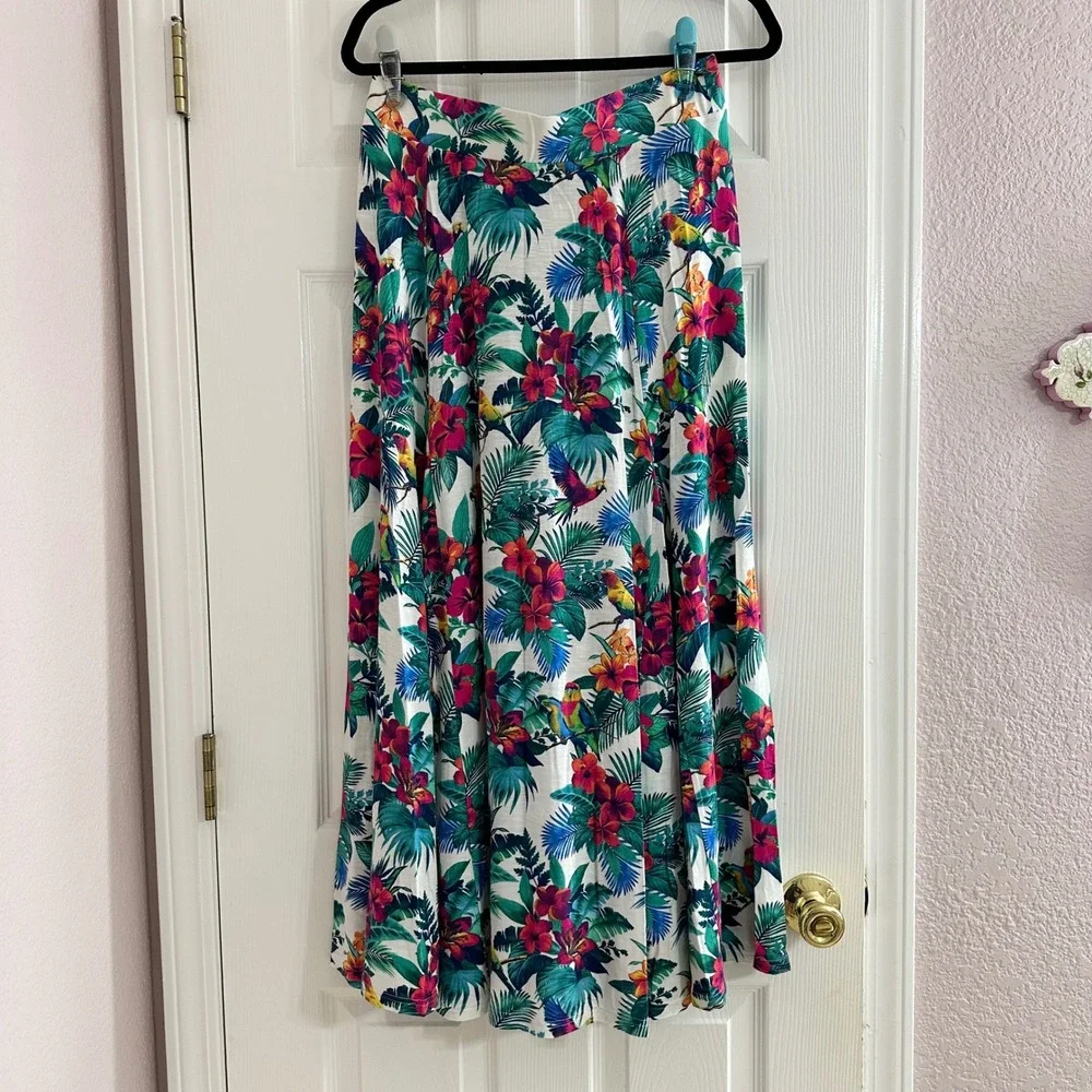 NEW Tommy Bahama‎ Jungle Tropical Floral Long Midi Skirt Women's Small 4/6 $148